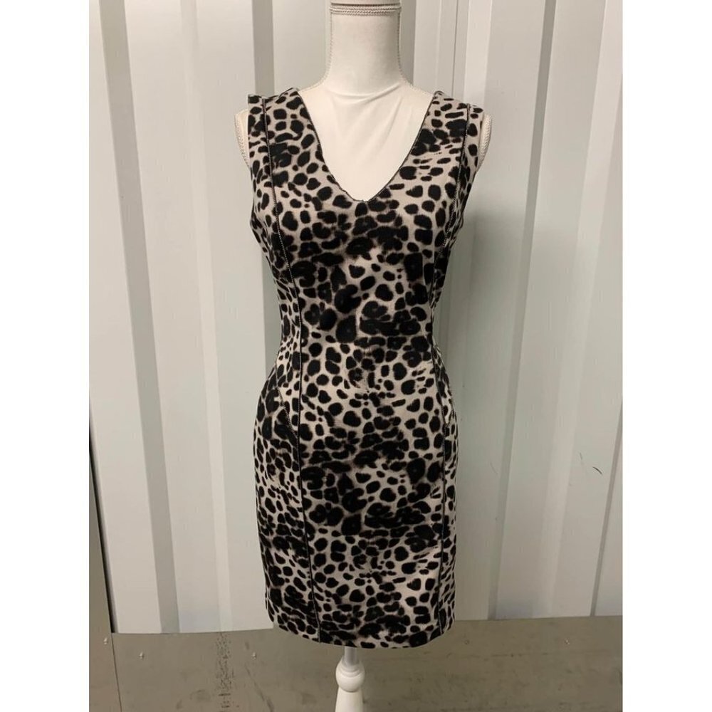 Jennifer Lopez Animal Print Business Casual Pencil Dress Size 6
